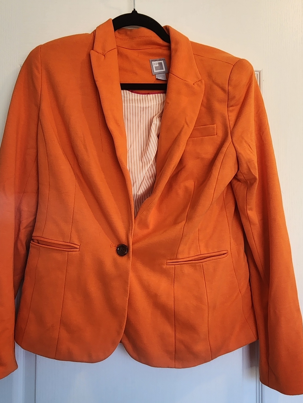 jcpenney Orange Tailored Single-Button Blazer M EUC